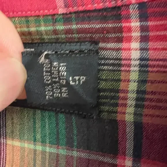 RARE VTG Polo Ralph Lauren Pink Plaid Men's Diamond Pearl Snap Shirt XXL 27x32 - Picture 6 of 6